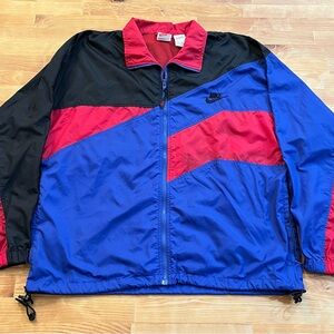 Nike Colorblock Full Zip Windbreaker Men’s Medium Blue Red Black VTG 90’s Jacket